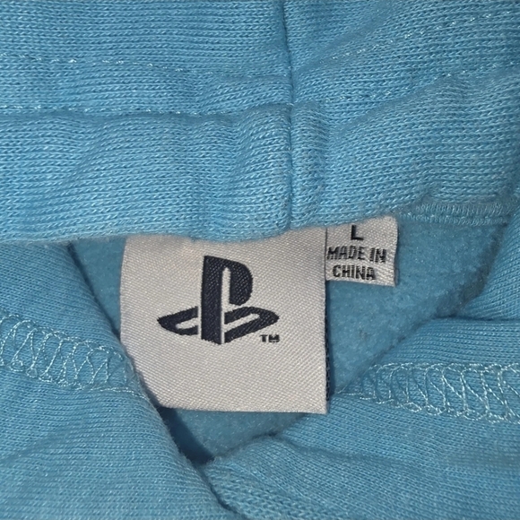 ​PlayStation Japan 1994 Teal Hoodie Large L Sony Gaming Sweatshirt - Picture 3 of 5